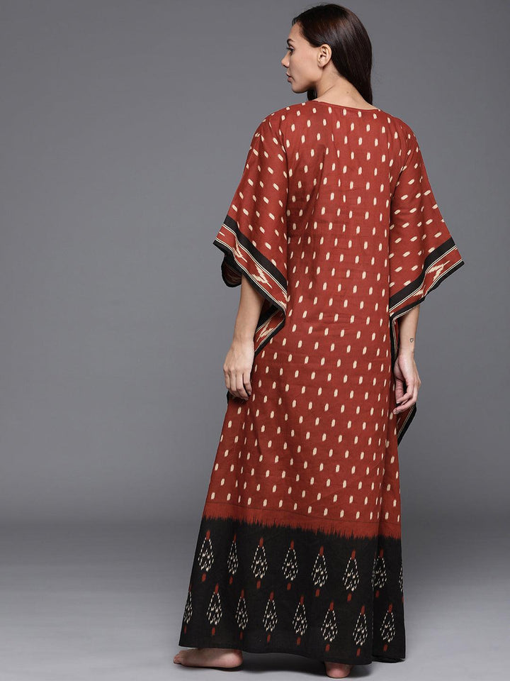 Rust Printed Cotton Nightdress