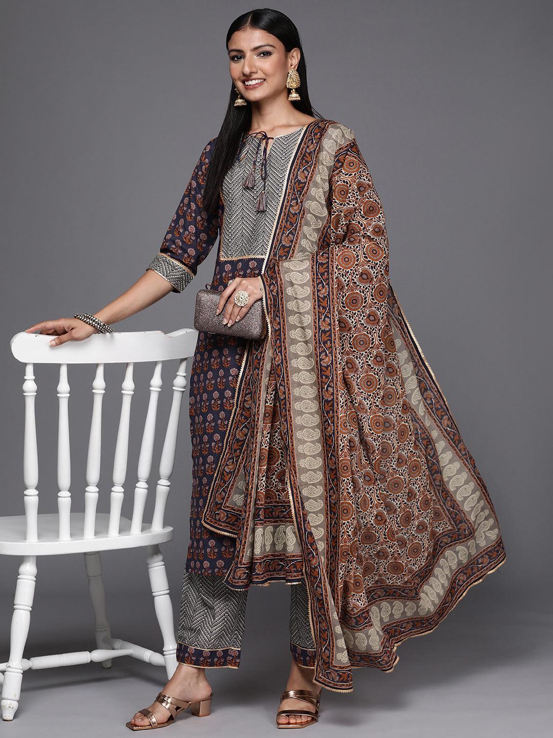 Violet Yoke Design Cotton Straight Suit Set - ShopLibas