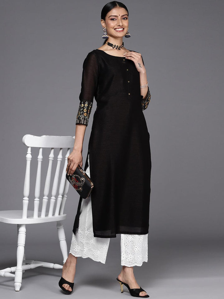 White Embroidered Cotton Palazzos