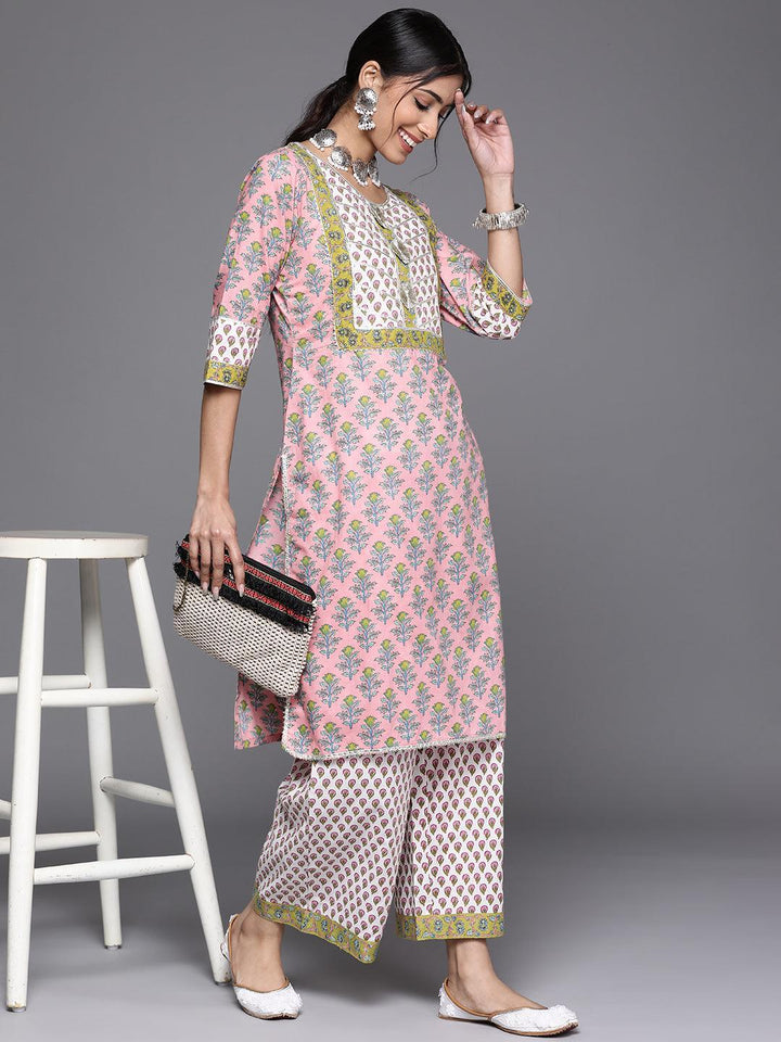 White Printed Cotton Palazzos