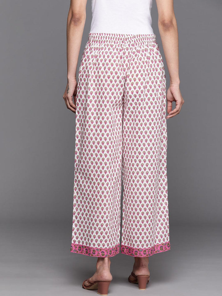 White Printed Cotton Palazzos