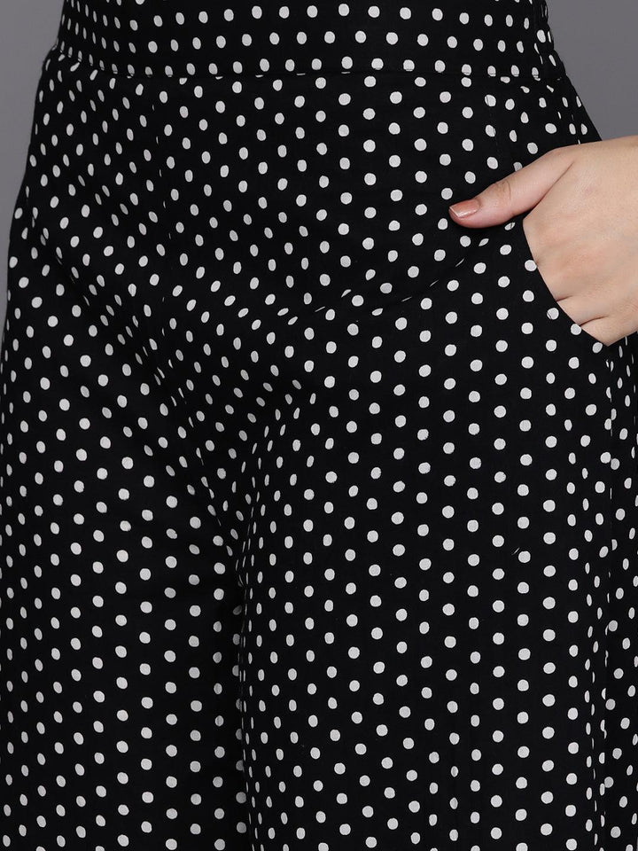 White Printed Cotton Straight Kurta With Palazzos & Dupatta