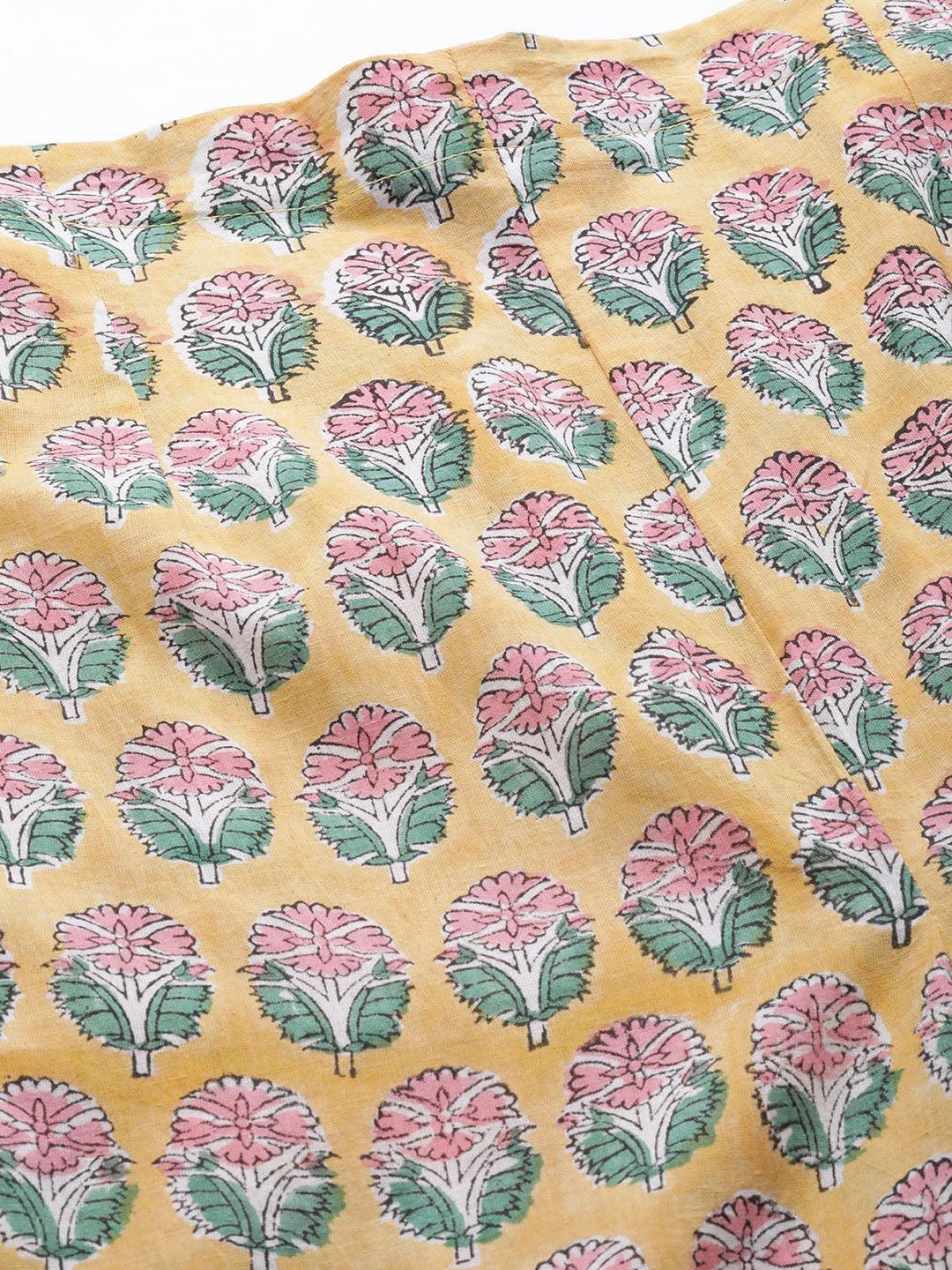 Yellow Printed Cotton Night Suit - ShopLibas