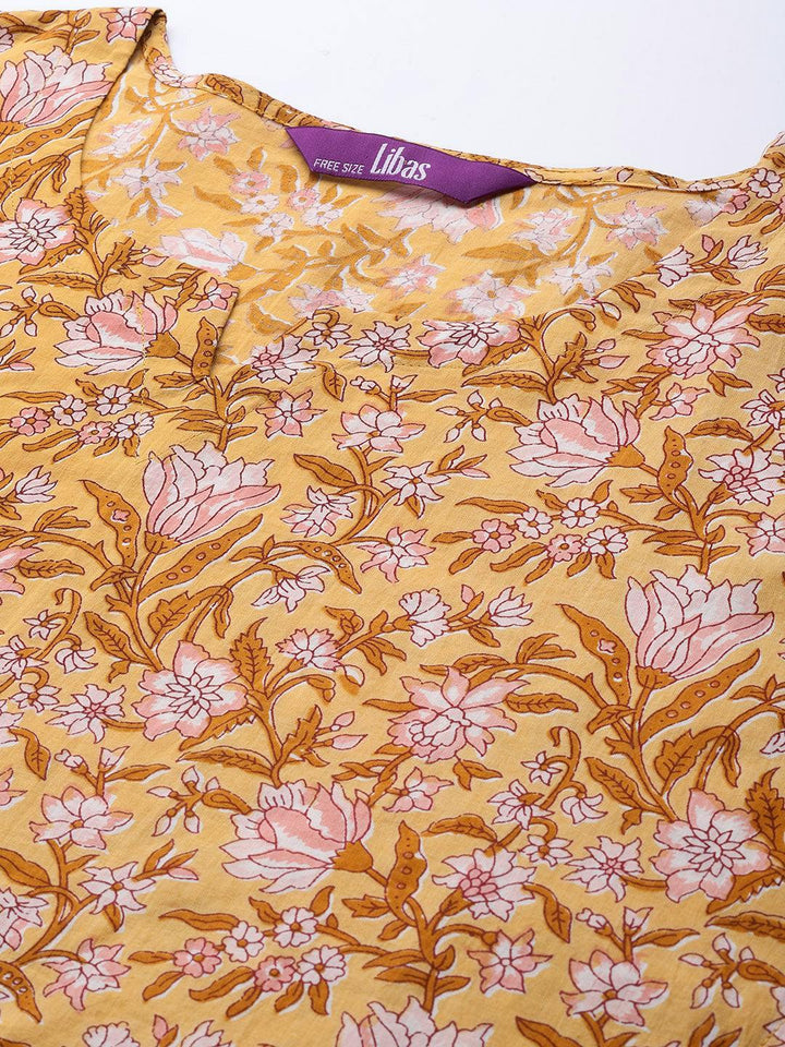 Yellow Printed Cotton Nightdress
