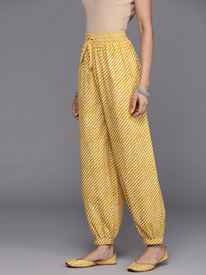 Yellow Printed Cotton Salwar Pants