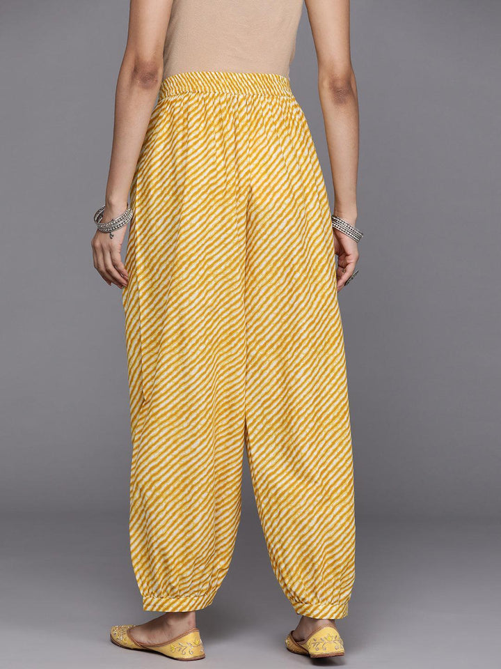 Yellow Printed Cotton Salwar Pants