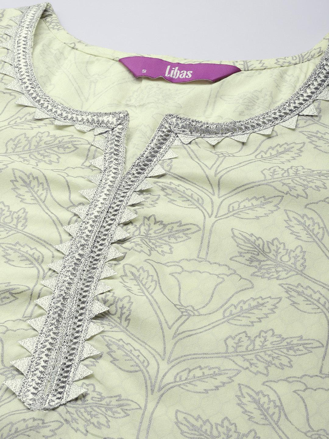 Yellow Printed Cotton Suit Set - ShopLibas