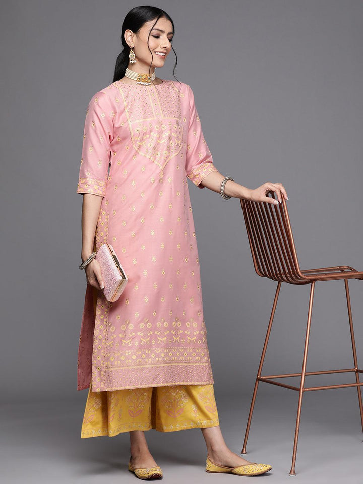 Yellow Printed Silk Palazzos