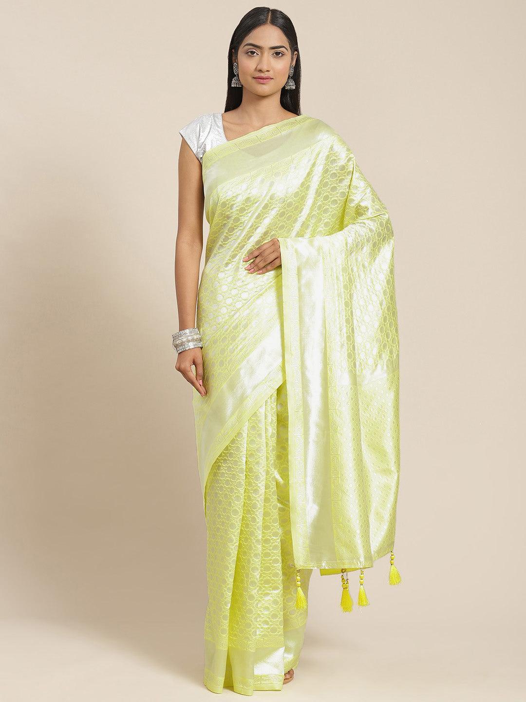 Yellow Woven Design Art Silk Saree - ShopLibas