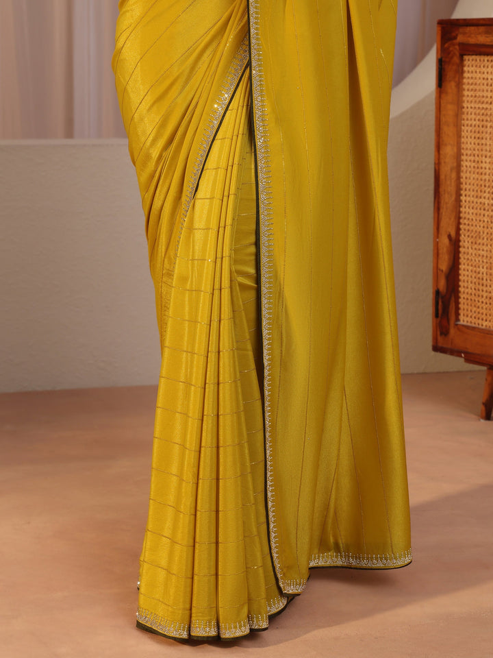 Mustard Silk Blend Saree