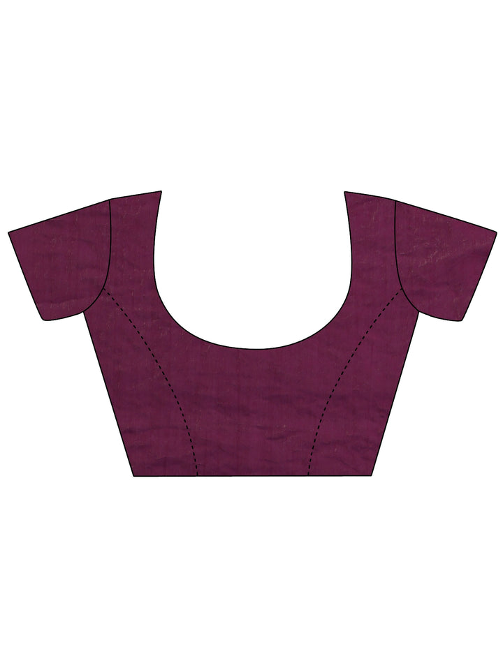 Burgundy Tissue Saree With Embellished Leaf Motifs