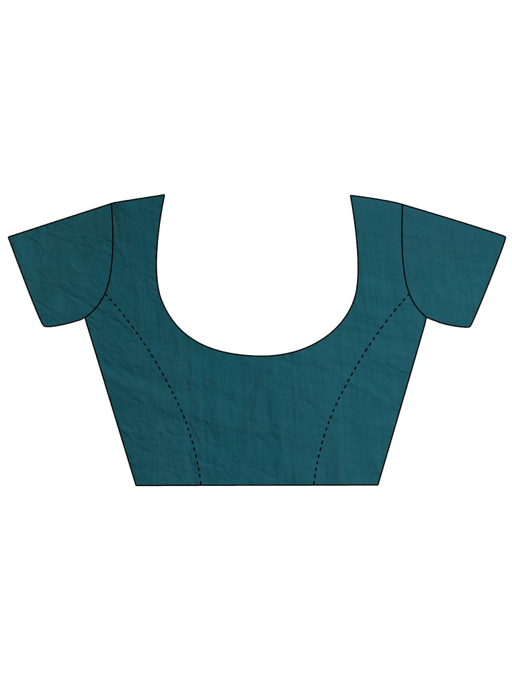 Emerald Green Tissue Saree With Embellished Leaf Motifs
