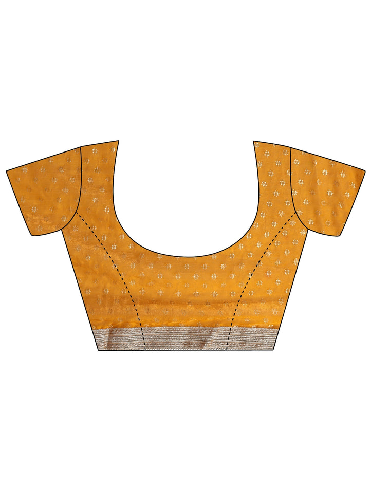 Carnelian Red Foil Printed Tissue Saree