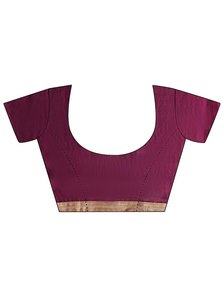Libas Burgundy Solid Tissue Saree