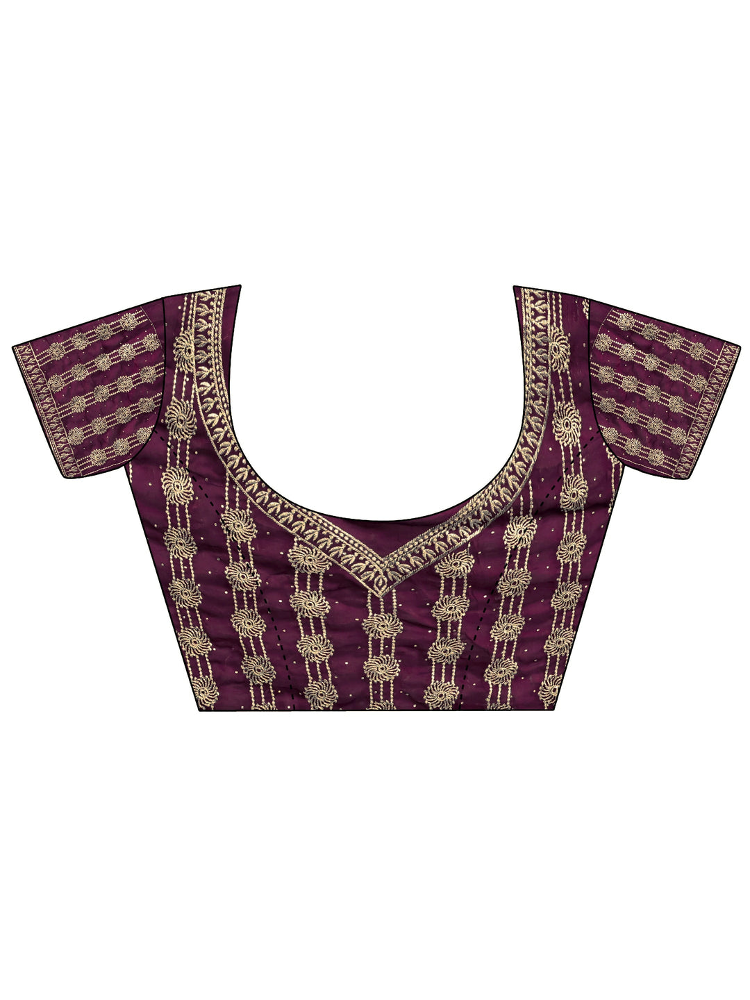 Libas Burgundy Solid Tissue Saree