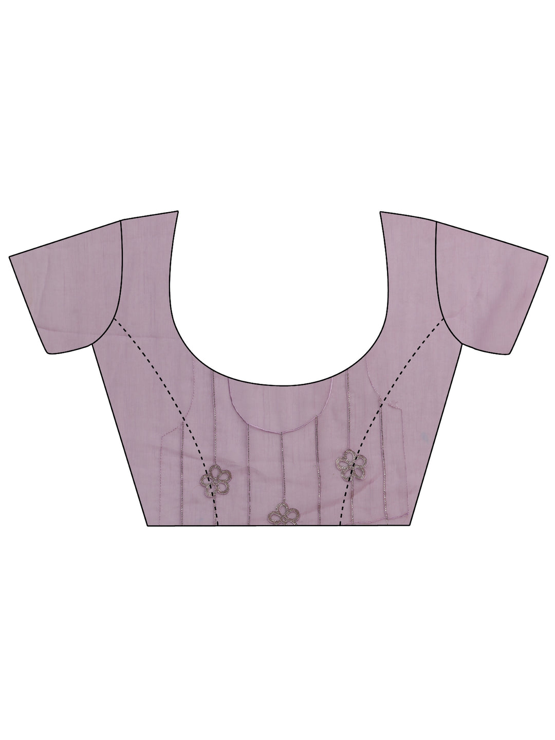Lavender Floral Embellished Organza Saree