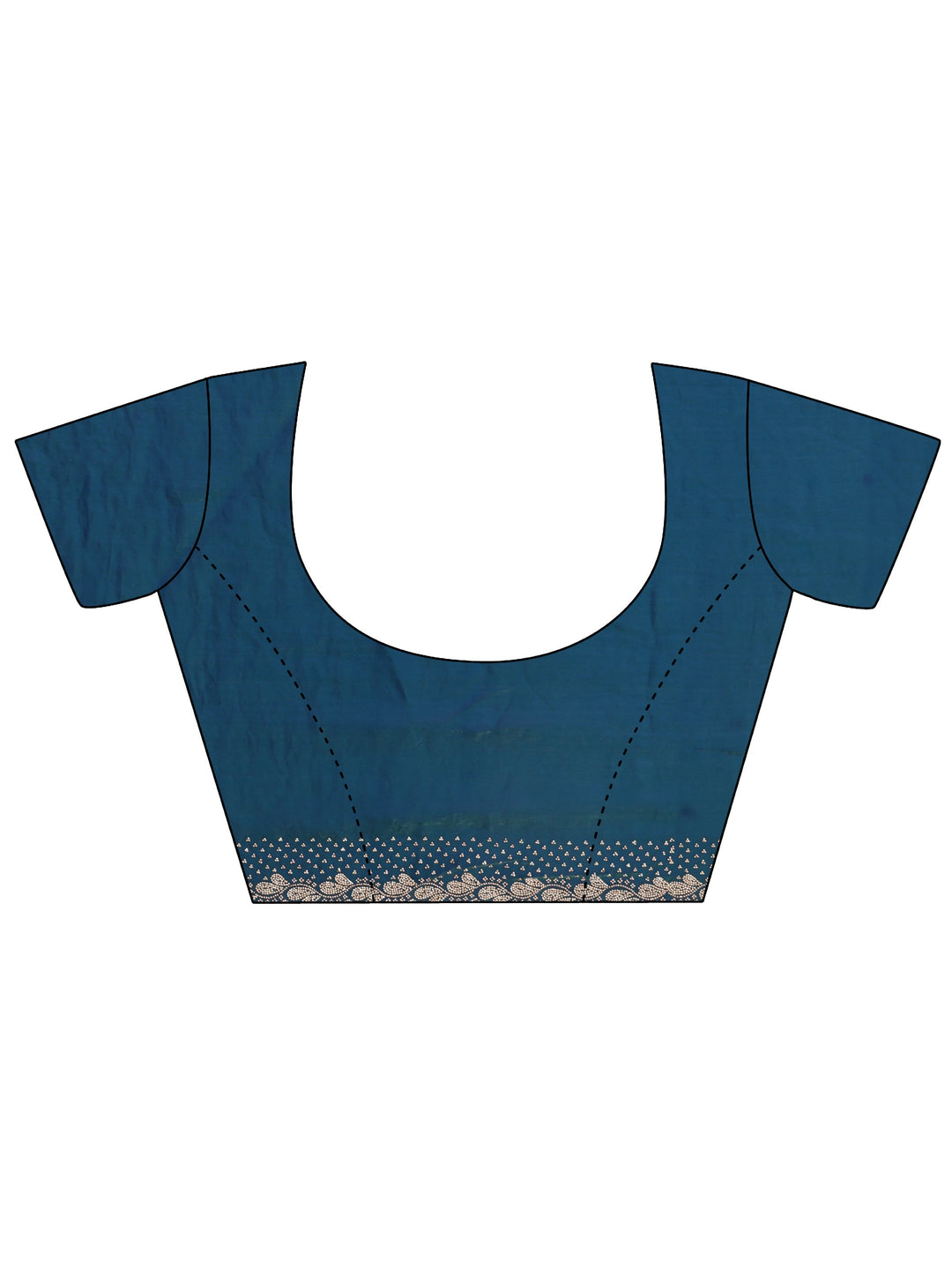 Pacific Blue Embellished Border Tissue Saree