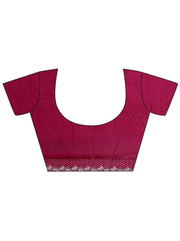 Magenta Pink Embellished Border Tissue Saree