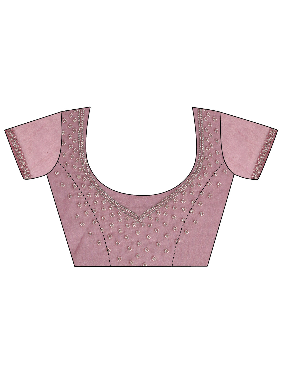 Dusty Pink Embellished Tissue Saree
