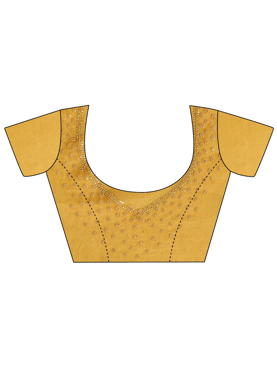 Canary Yellow Embellished Tissue Saree