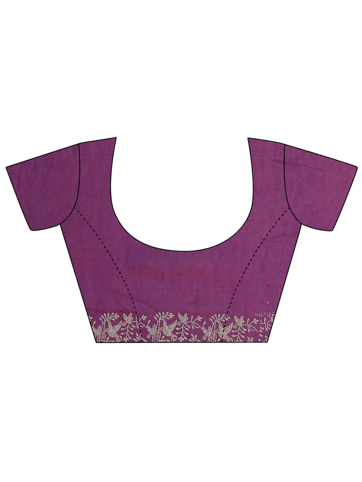 Burgundy Tissue Saree With Embroidered Border