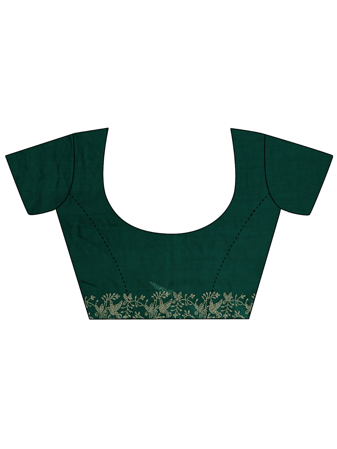 Green Tissue Saree With Embroidered Border