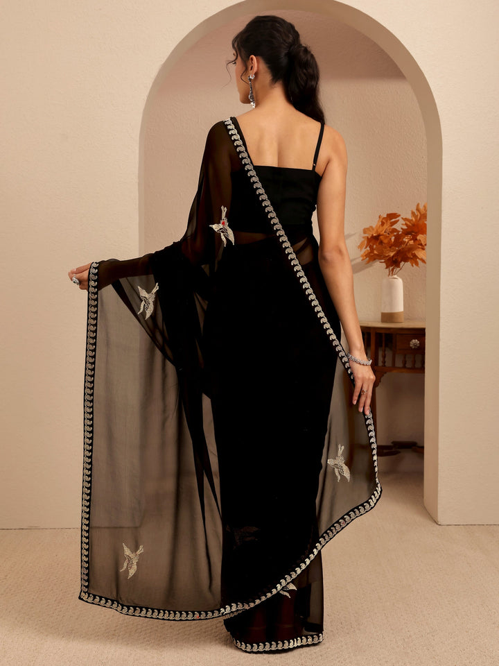Libas Black Georgette Saree