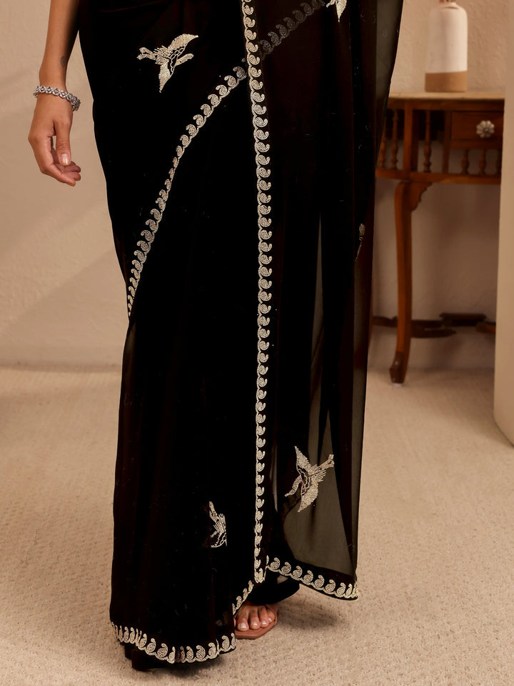 Libas Black Georgette Saree