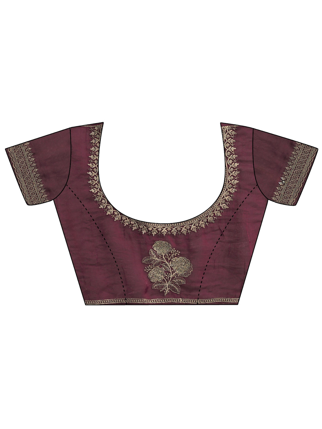 Burgundy Tissue Saree