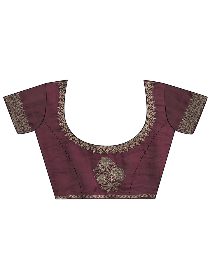 Burgundy Tissue Saree