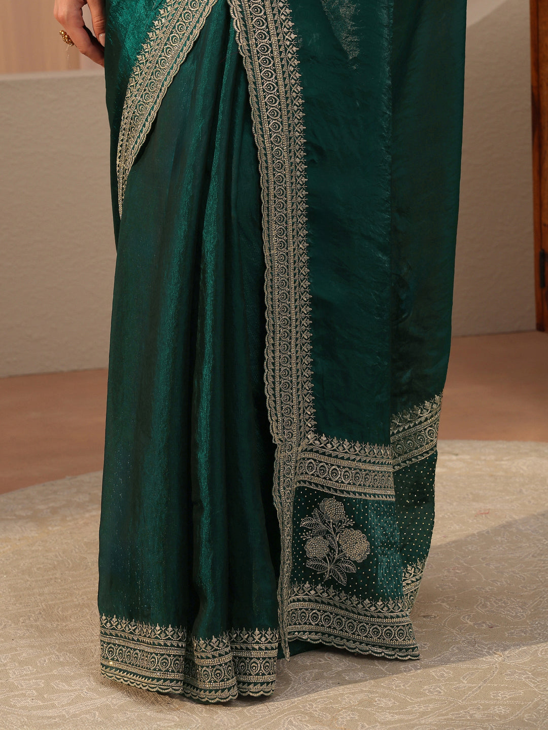 Sacramento Green Tissue Saree
