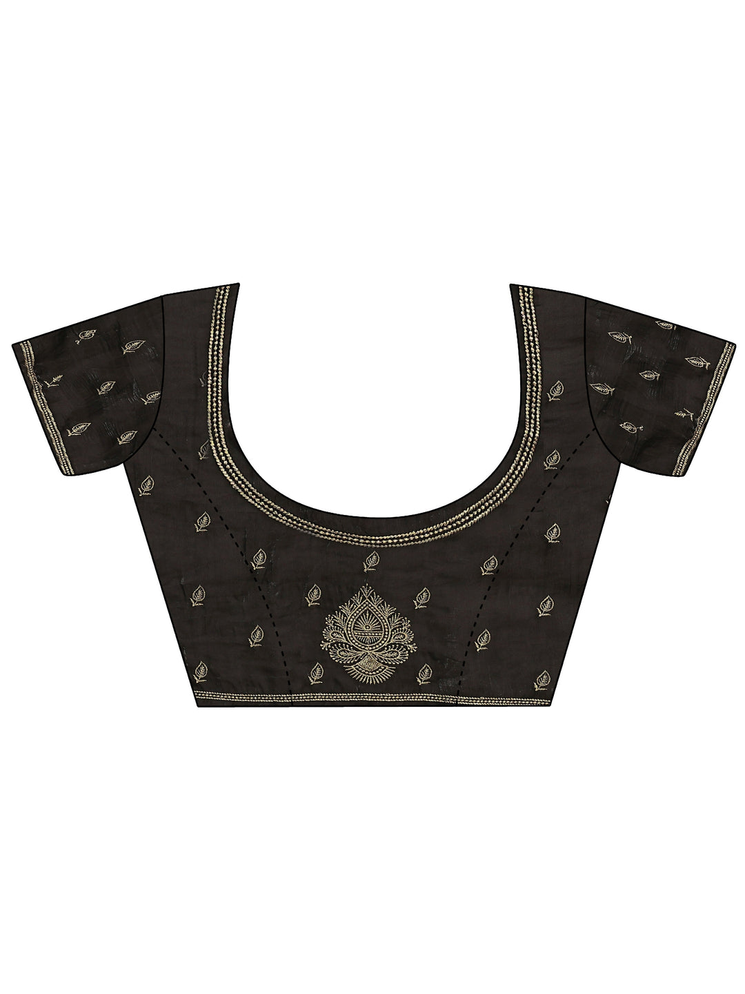 Black Ethnic Embellished Tissue Saree