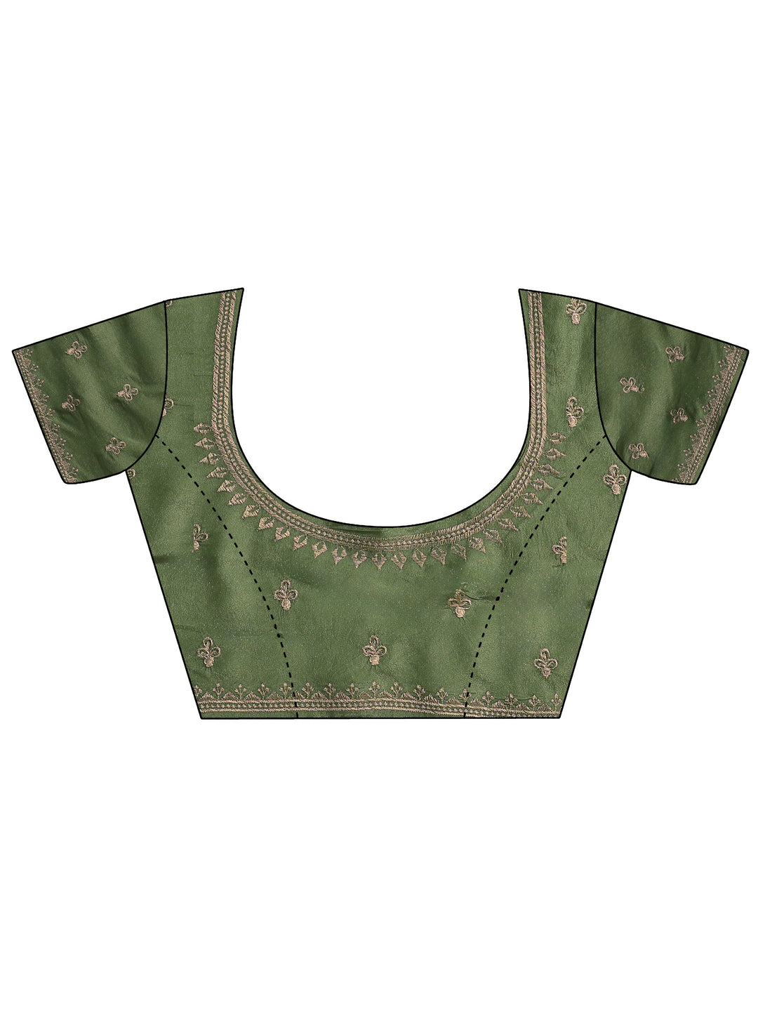 Sage Green Embellished Satin Saree