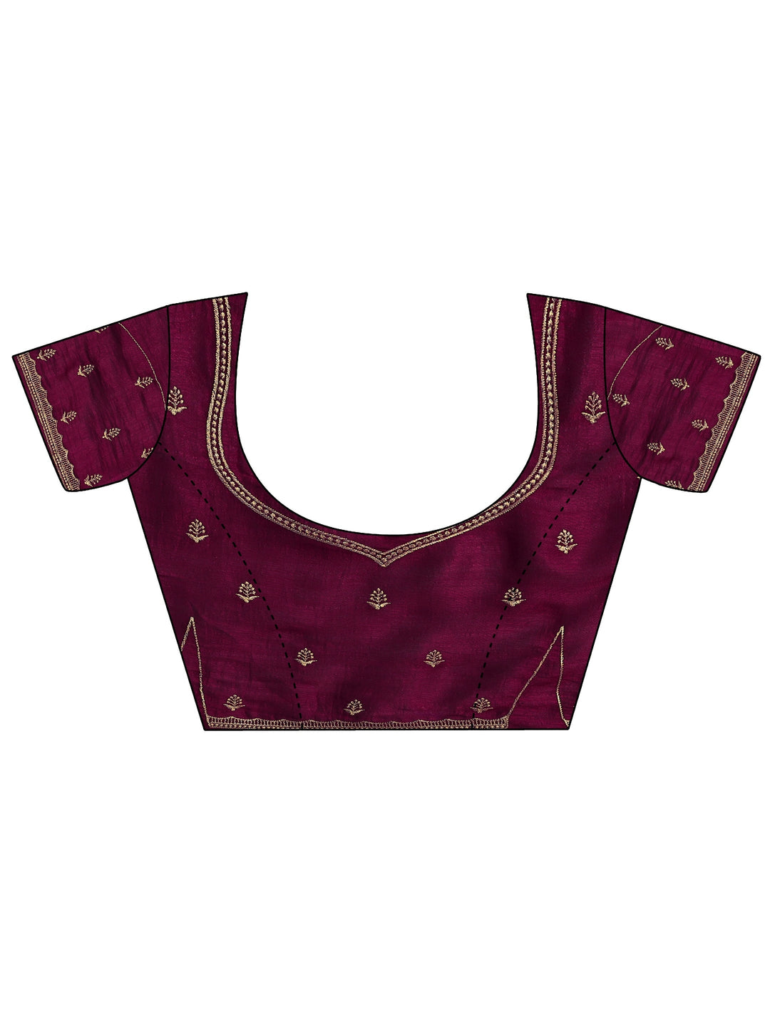 Maroon Embellished Silk Blend Saree