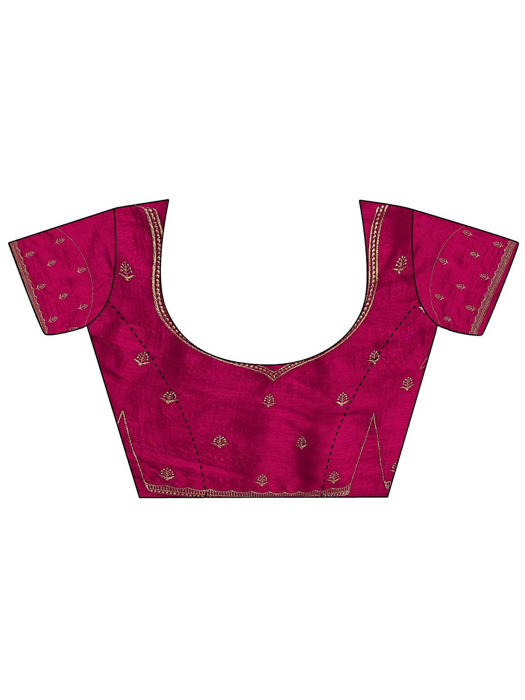Rani Pink Embellished Silk Blend Saree