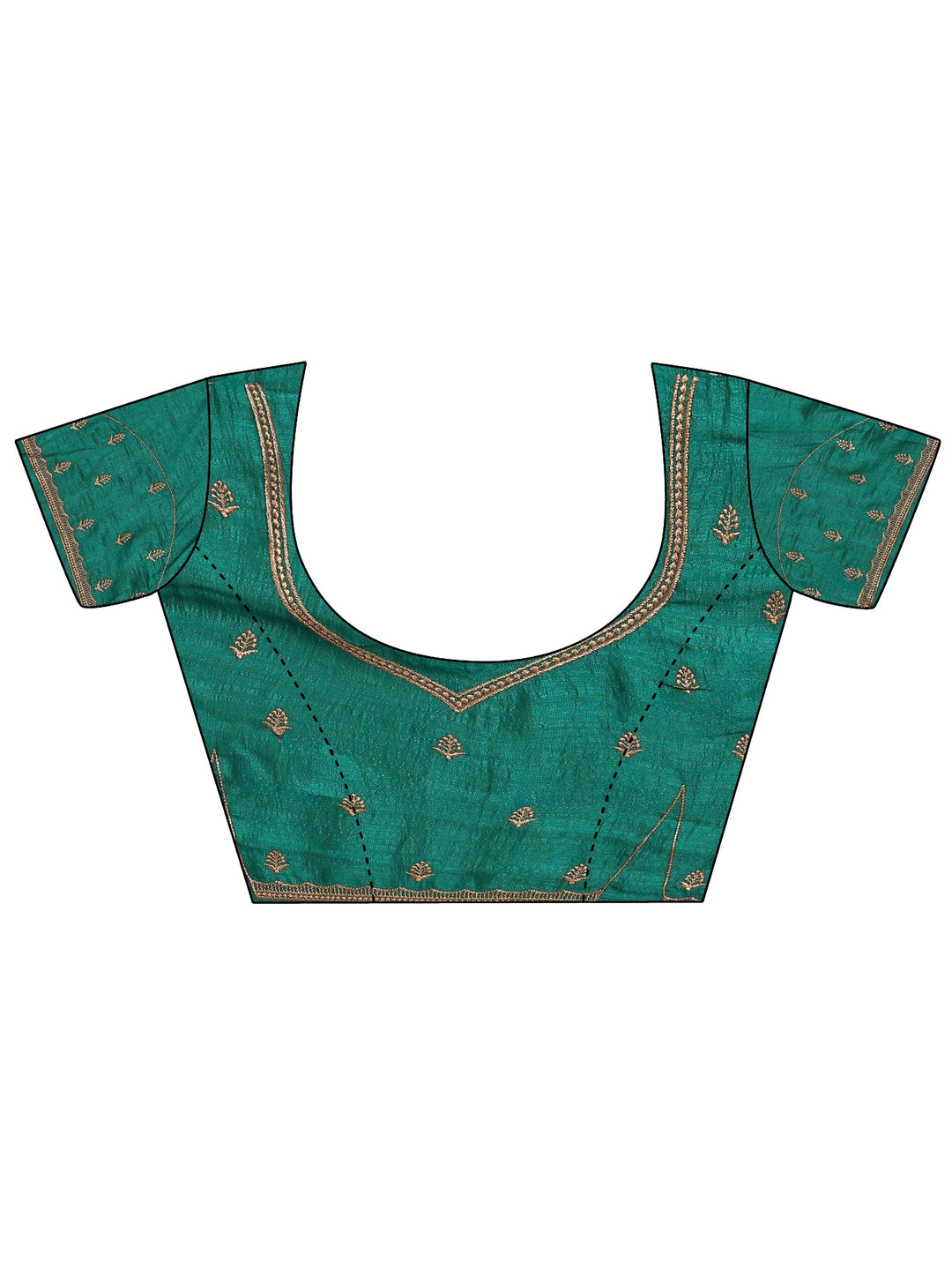 Aqua Green Embellished Silk Blend Saree