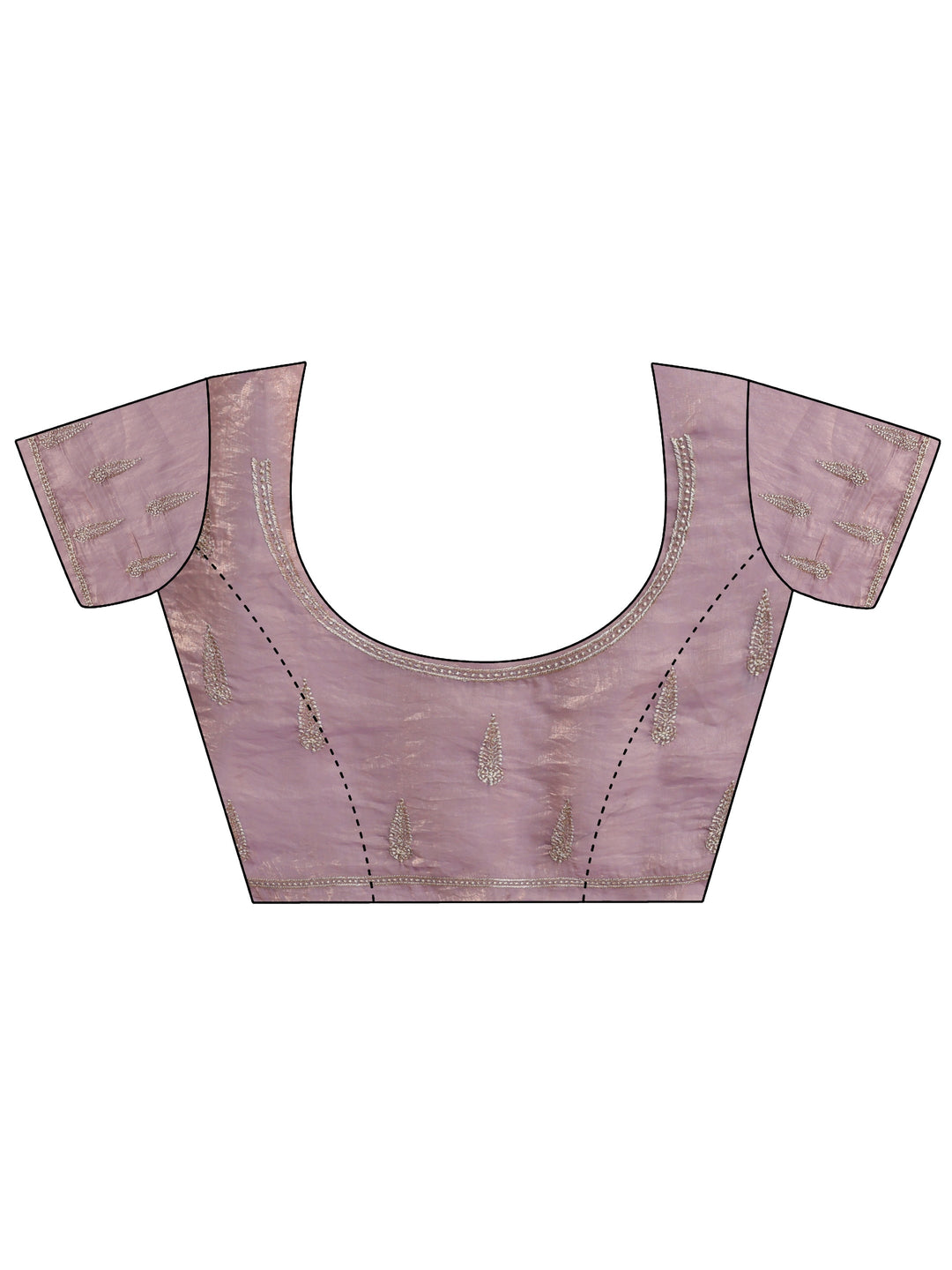 Lavender Ethnic Embellished Tissue Saree