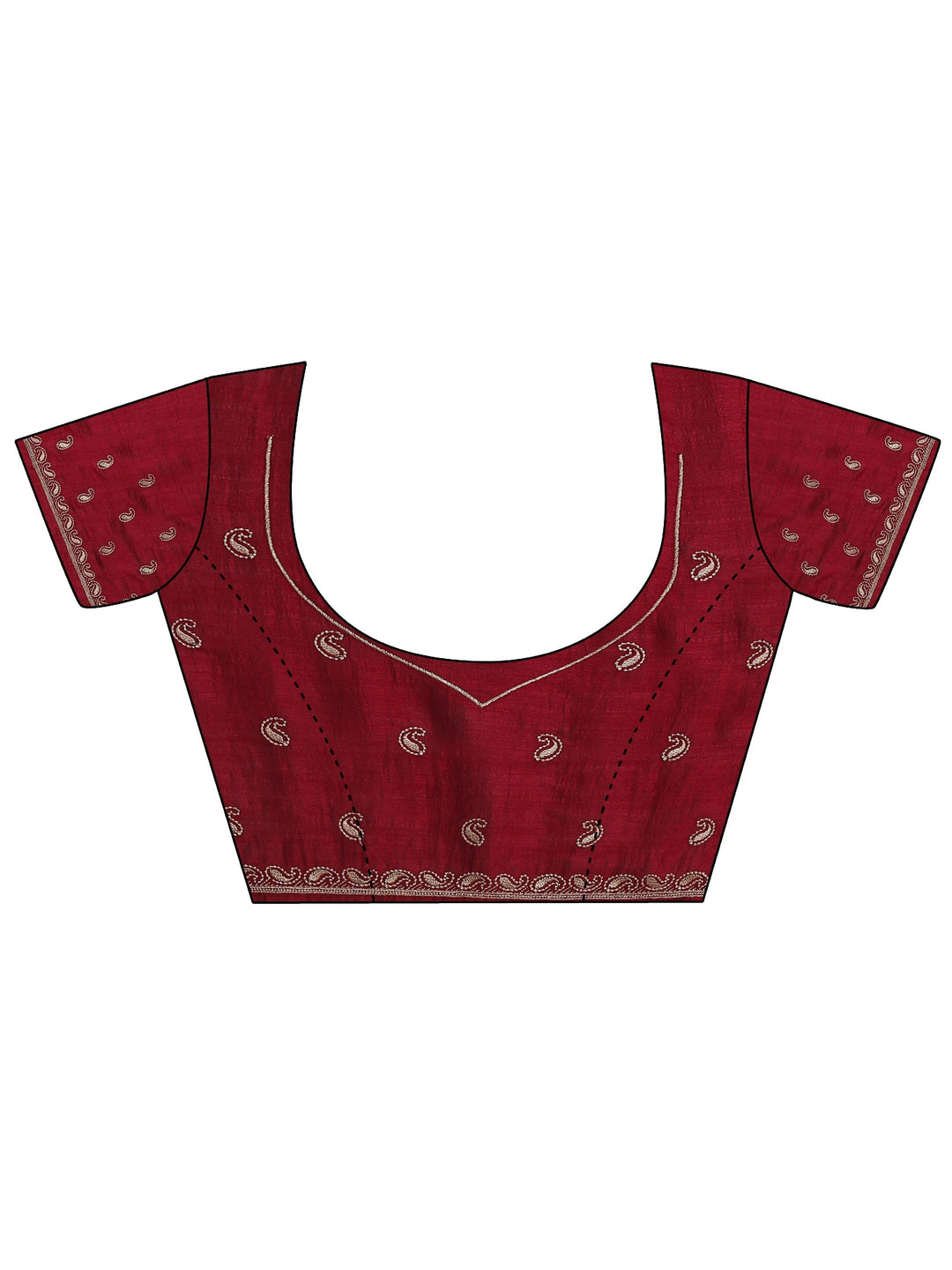 Maroon Embellished Silk Blend Saree