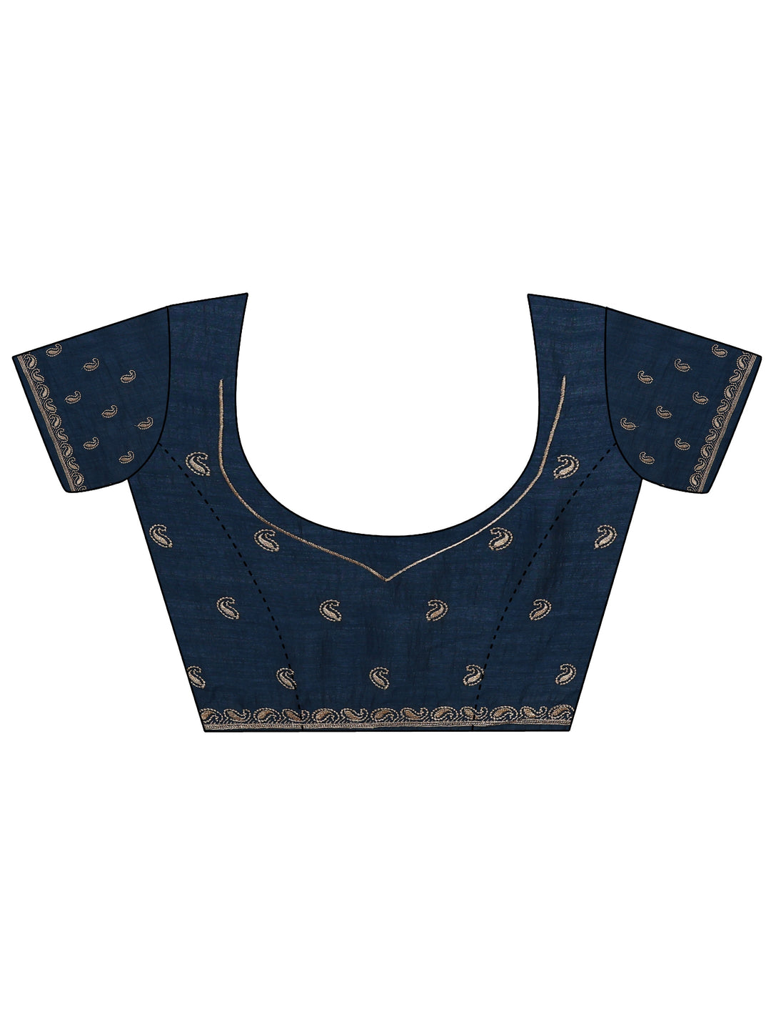 Navy Blue Embellished Silk Blend Saree
