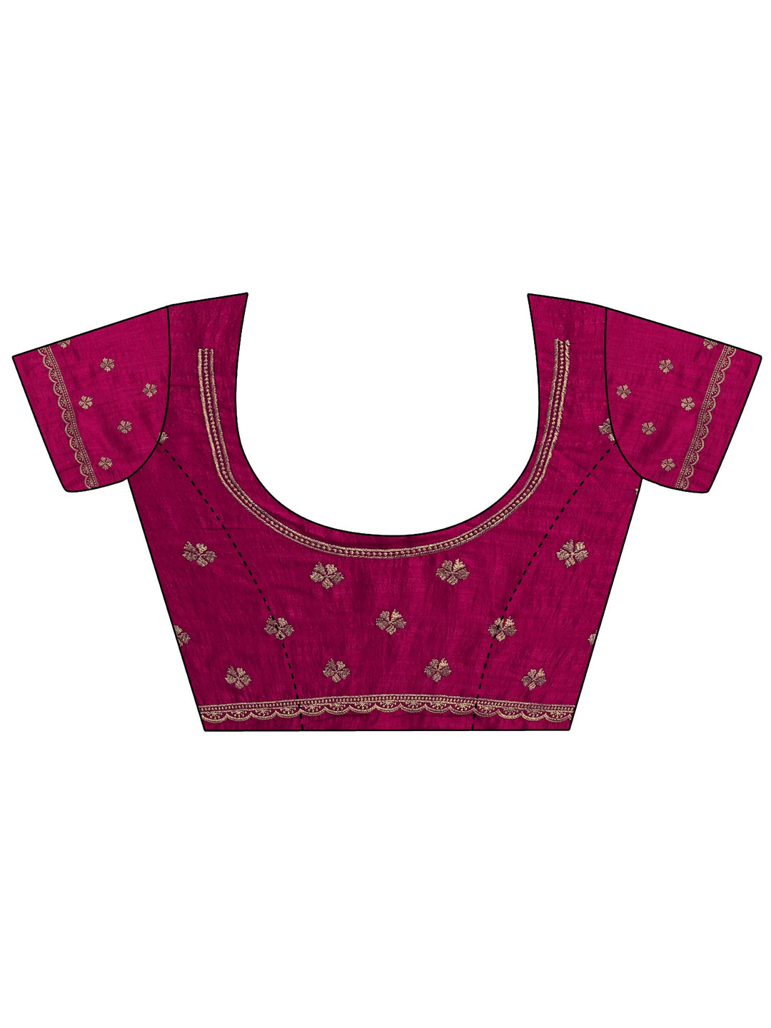 Rani Pink Embellished Silk Blend Saree