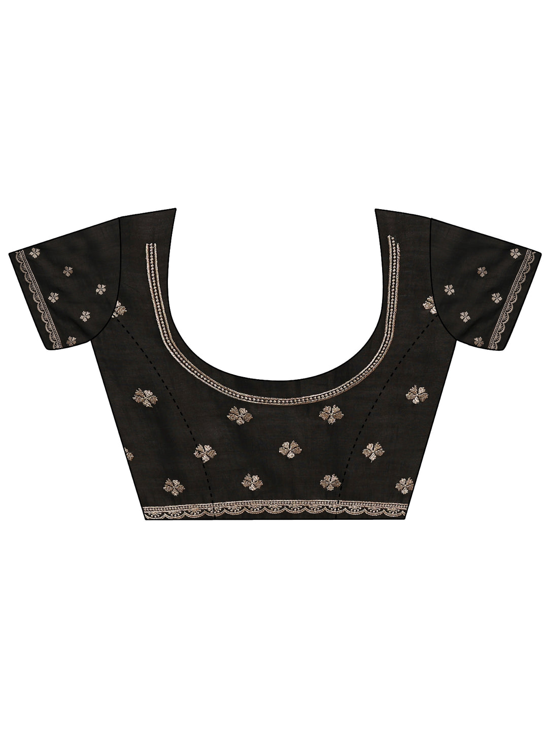 Black Embellished Silk Blend Saree