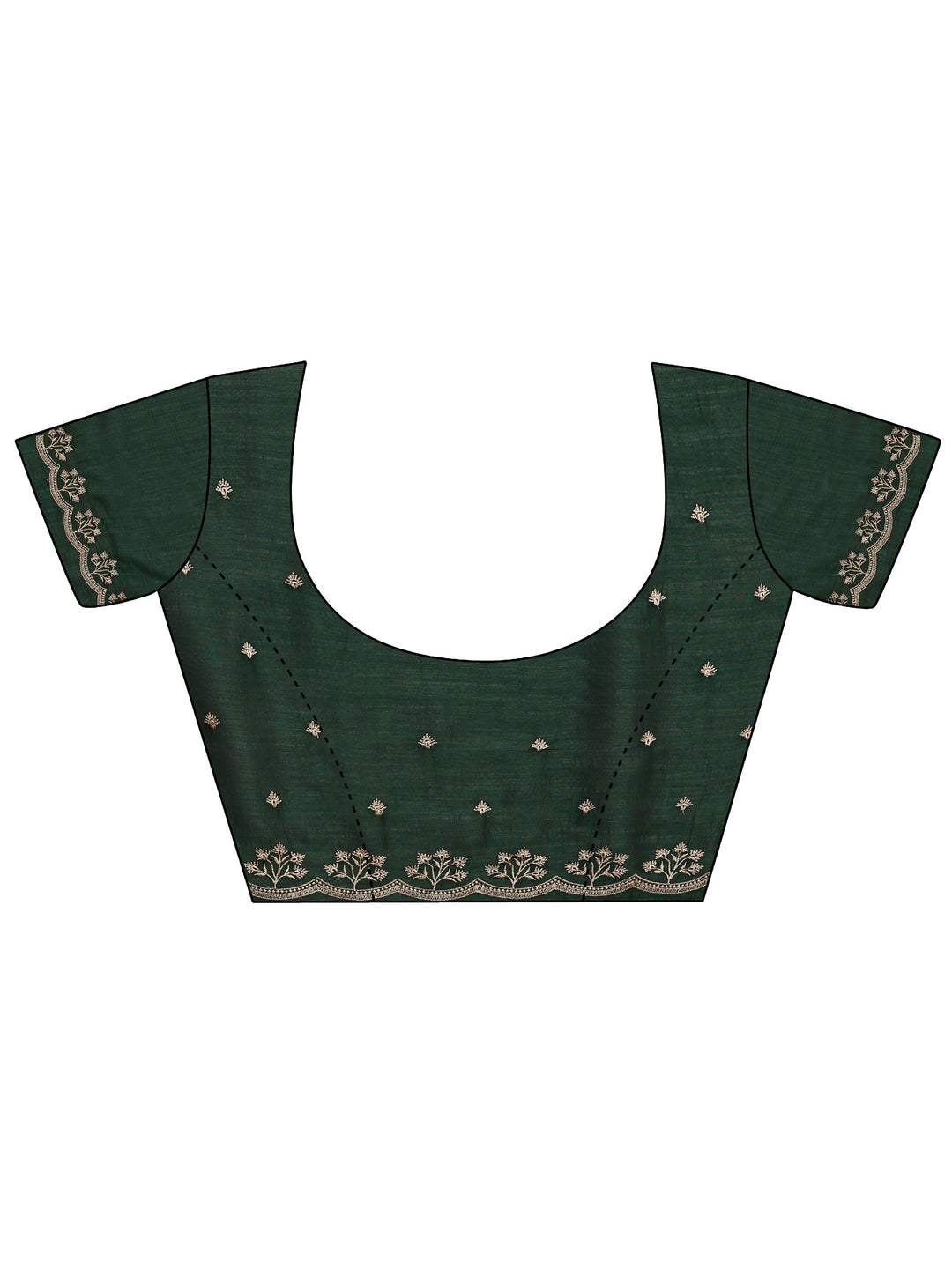 Sacramento Green Floral Embroidered Silk Blend Saree