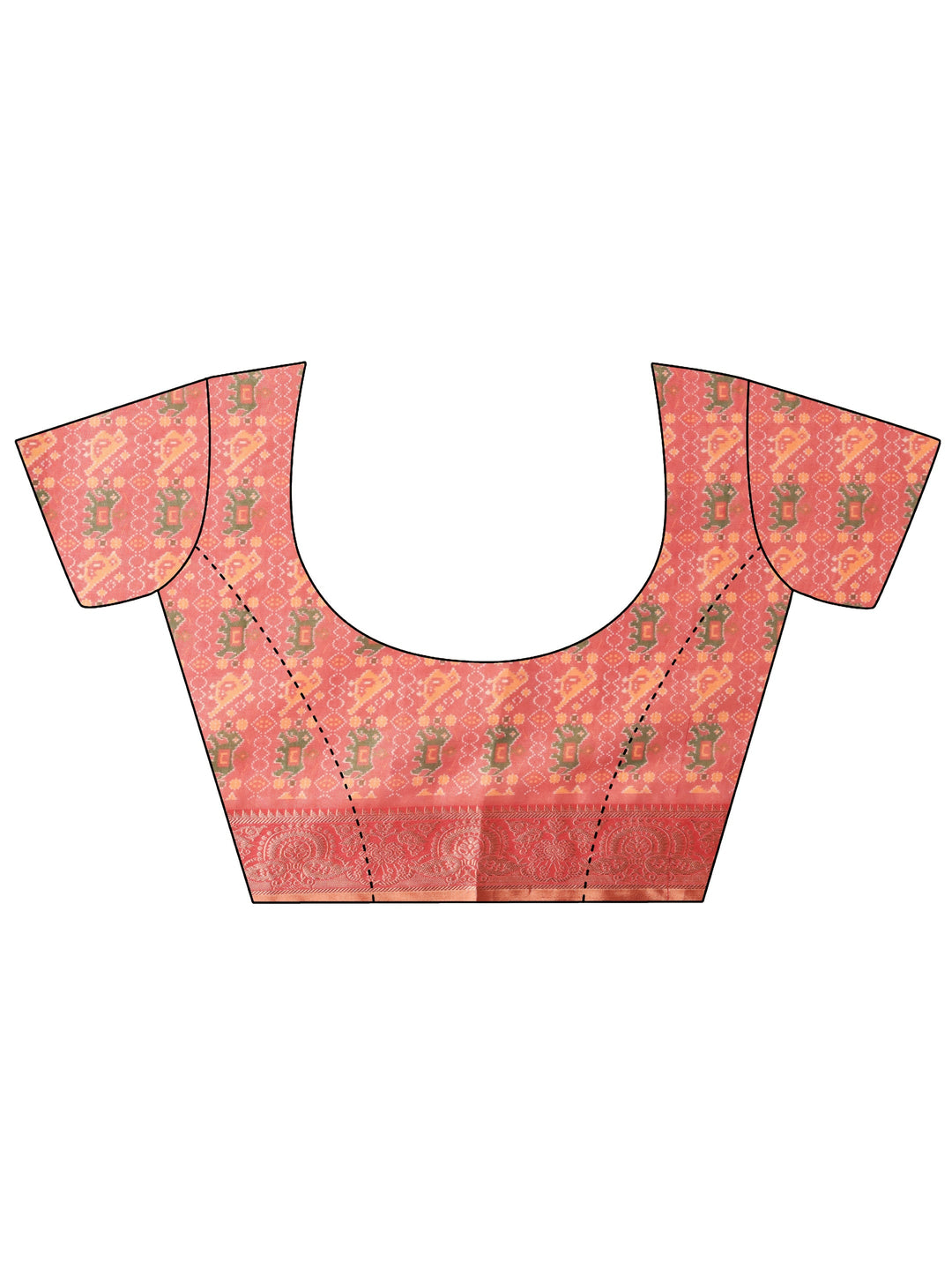 Libas Cream Patola Border Silk Blend Saree
