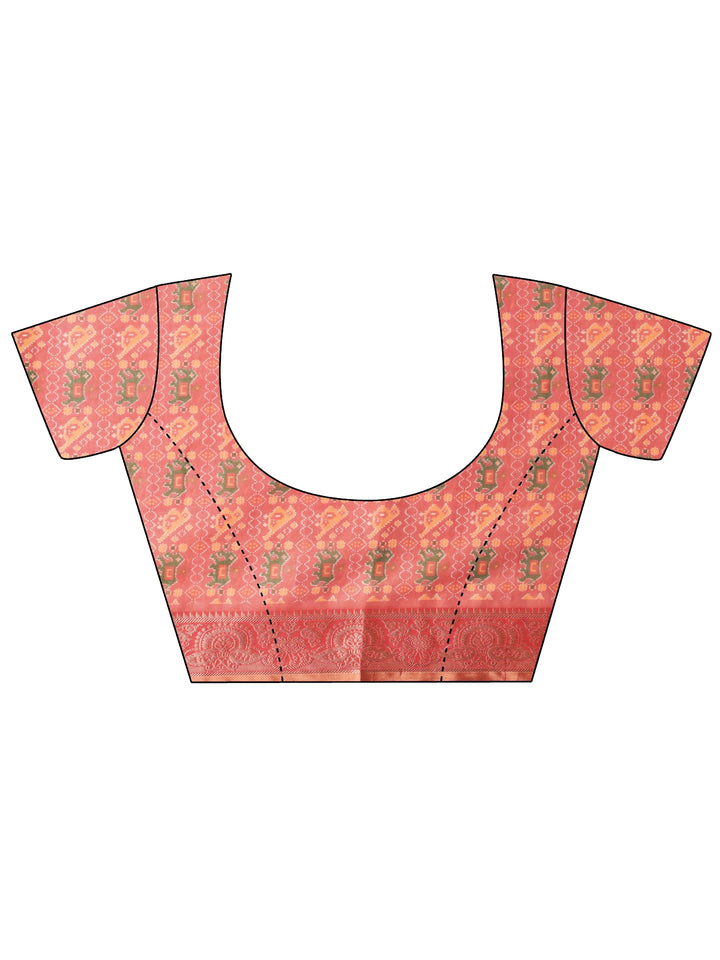 Libas Cream Patola Border Silk Blend Saree