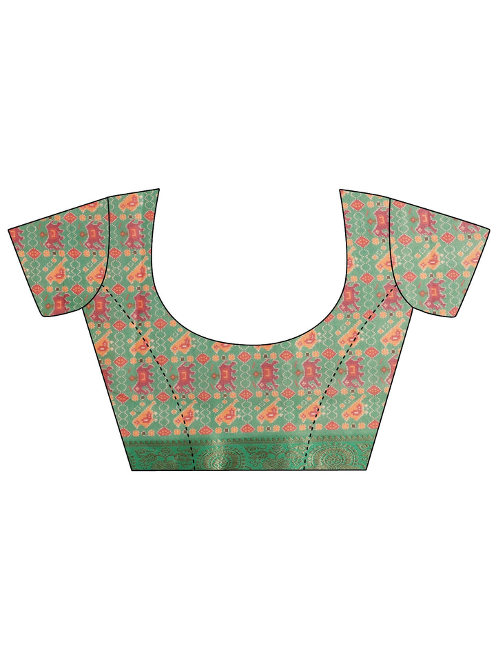 Libas Pink Patola Border Silk Blend Saree