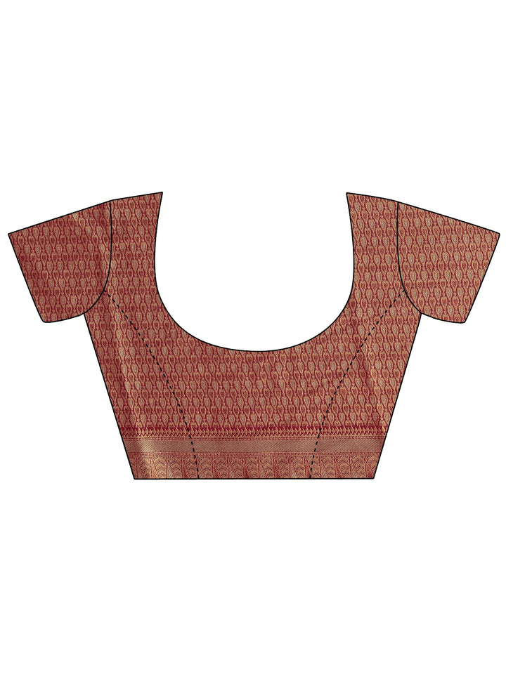 Libas Maroon Woven Design Chiffon Saree