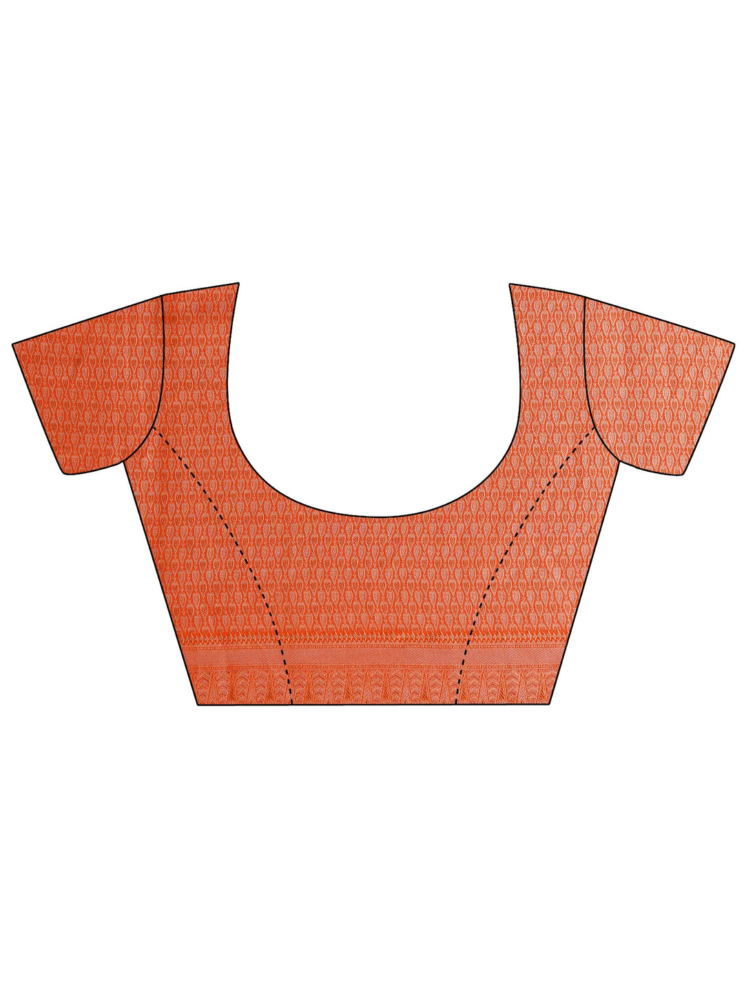 Libas Orange Woven Design Chiffon Saree