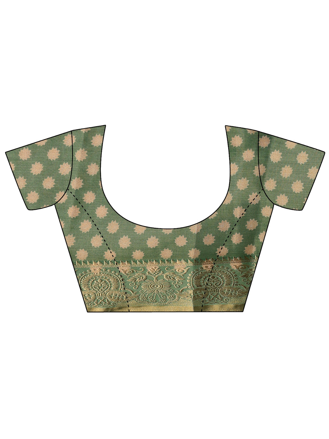Libas Moss Green Floral Printed Silk Blend Saree