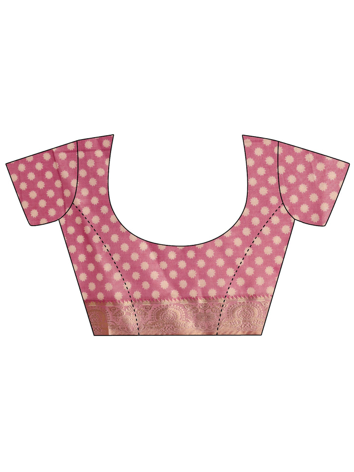 Libas Muted Pink Floral Printed Silk Blend Saree