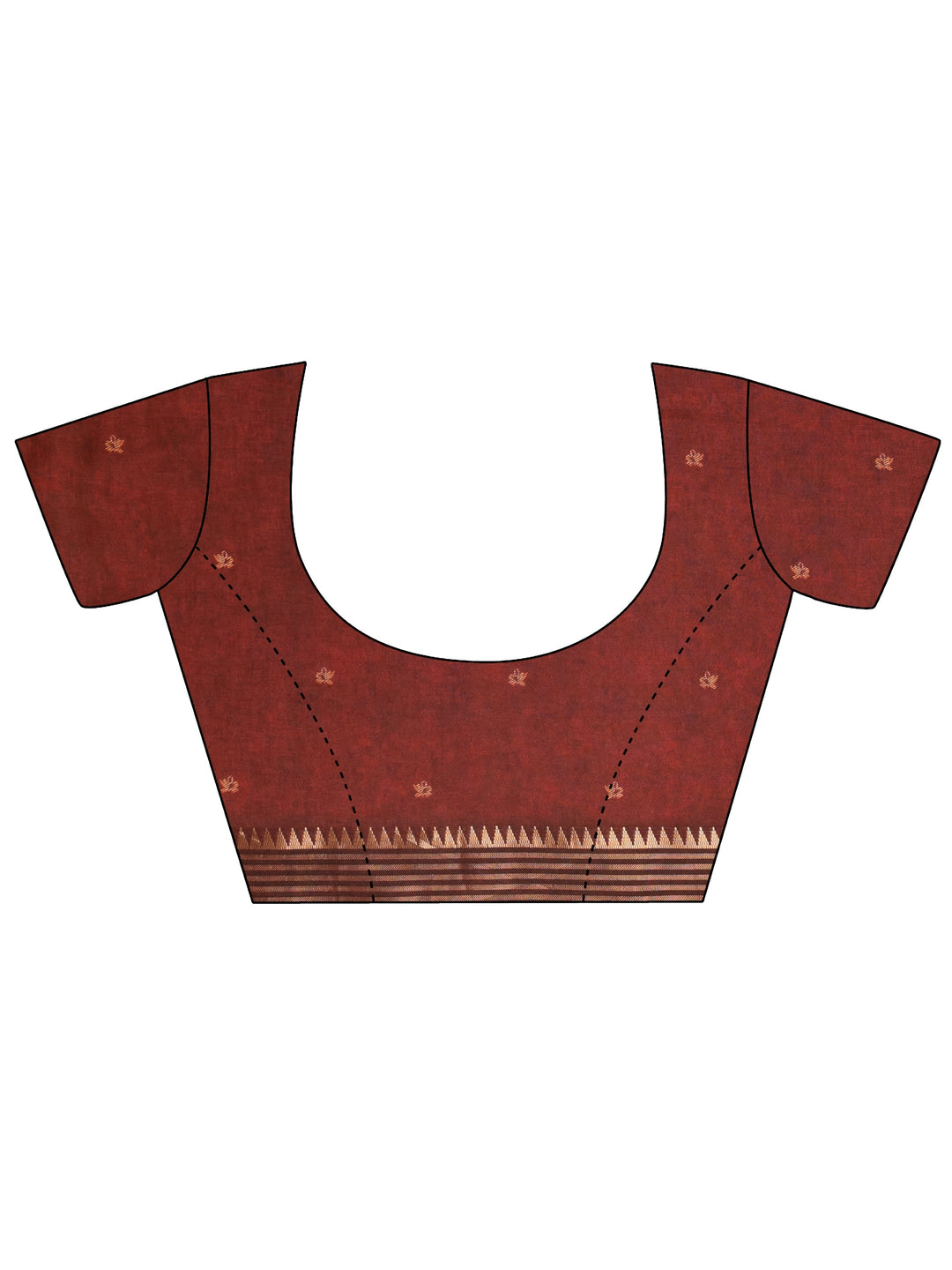 Libas Burgundy Floral Printed Silk Blend Saree